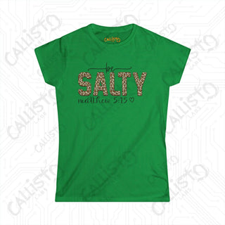 Salty Women’s Softstyle Tee with ’Be Salty’ Matthew 5:15 Scripture - Inspirational Christian Shirt for Women