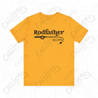 Men’s ’Rodfather’ Fishing Rod Funny Dad Graphic Shirt: Hilarious Father’s Day Gift Idea for Fishing Enthusiasts