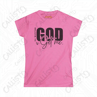 Women’s Softstyle Tee - ’No Worries God’s Got Me’ Inspirational Shirt for Women: Faith-Based Clothing for