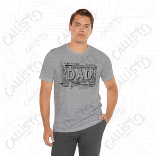 Men’s ’DAD’ Graphic Shirt Celebrating Positive Fatherly Qualities - Perfect Gift for Dads Fathers’ Day Birthday