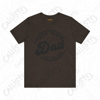 Men’s ’Dad: The Man The Myth The Legend’ Graphic Shirt - Perfect Father’s Day Gift Idea for Dad - Brown / XS - T-Shirt