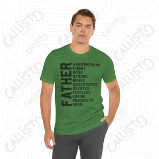 Men’s ’FATHER’ Traits Graphic Shirt: Celebrate Dad with this Stylish and Meaningful Tee - Perfect Father’s Day