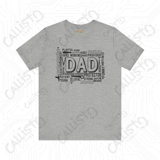 Men’s ’DAD’ Graphic Shirt Celebrating Positive Fatherly Qualities - Perfect Gift for Dads Fathers’ Day Birthday