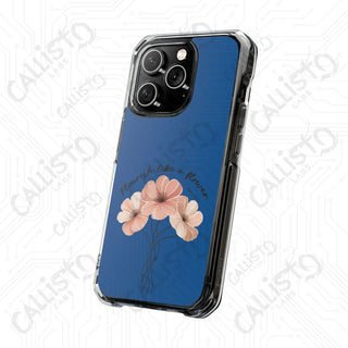 Pslams 103:15 Flourish Like a Flower Magnetic Clear Impact Case for iPhone 14 & 15 - MagSafe® Compatible - Phone Case