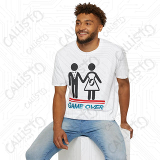 Game Over - Husband and Wife Pregnancy Humor Men's Softstyle T-Shirt