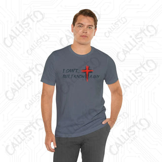 Men’s Humorous ’I Can’t But I Know a Guy’ Cross Religious Shirt: Funny Christian Apparel for Him - T-Shirt