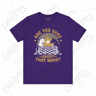 Men’s Chess Shirt - ’Are You Sure About That Move?’ Funny Chess Player Tee for Men - Team Purple / XS - T-Shirt