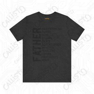 Men’s ’FATHER’ Traits Graphic Shirt: Celebrate Dad with this Stylish and Meaningful Tee - Perfect Father’s Day