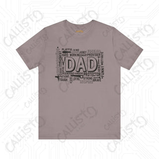 Men’s ’DAD’ Graphic Shirt Celebrating Positive Fatherly Qualities - Perfect Gift for Dads Fathers’ Day Birthday