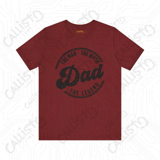 Men’s ’Dad: The Man The Myth The Legend’ Graphic Shirt - Perfect Father’s Day Gift Idea for Dad - Cardinal / XS