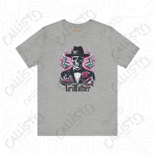 Men’s ’Grillfather’ Horror Skeleton Graphic Shirt: Spooky and Fun BBQ Dad Tee - Perfect Gift for Grill