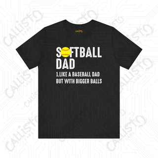 Men’s Funny ’Softball Dad’ Graphic Shirt: Celebrate Dad with Humor and Heart on the Field - Perfect Gift for