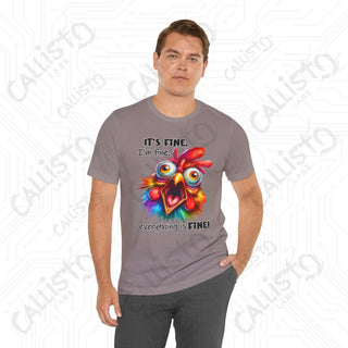 Everything is Fine Chicken Men’s Shirt: Funny and Humorous Shirt for Men - Humorous Graphic Top for Chicken Lovers