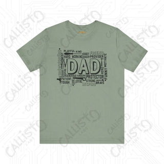 Men’s ’DAD’ Graphic Shirt Celebrating Positive Fatherly Qualities - Perfect Gift for Dads Fathers’ Day Birthday