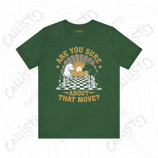 Men’s Chess Shirt - ’Are You Sure About That Move?’ Funny Chess Player Tee for Men - Evergreen / XS - T-Shirt