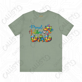 Men’s ’Proud Autism Dad’ Graphic Shirt: Show Support and Love with this Unique Autism Awareness Tee - Sage / XS