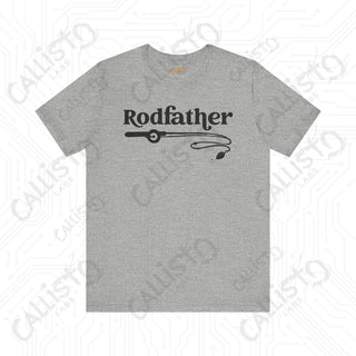 Men’s ’Rodfather’ Fishing Rod Funny Dad Graphic Shirt: Hilarious Father’s Day Gift Idea for Fishing Enthusiasts