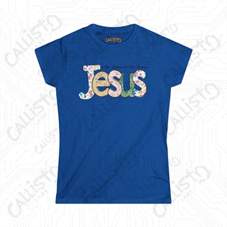 Women’s Softstyle Tee - ’Jesus is the Reason for the Season’ with Floral Design: Inspirational Christian Shirt