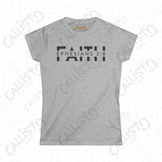 Women’s FAITH Ephesians 2:8 Shirt Inspirational Christian Shirt with Scriptural Message Comfortable & Stylish