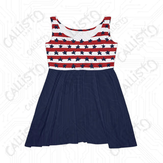 Women’s July 4th Skater Dress Independence Day Fireworks Dress Perfect Patriotic Holiday Outfit - All Over Prints