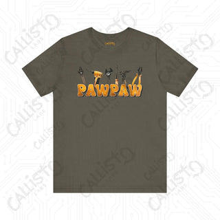 Men’s Graphic Shirt - PAWPAW with Tools Design: Cool and Practical Apparel for Grandpa - Army / XS - T-Shirt