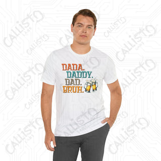 Men’s ’Dada Daddy Dad Bruh’ Beer Glasses Graphic Tee: Cool and Casual Shirt for Dads and Beer Enthusiasts - T-Shirt