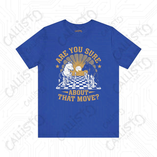 Men’s Chess Shirt - ’Are You Sure About That Move?’ Funny Chess Player Tee for Men - True Royal / XS - T-Shirt