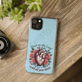 Proverbs 3:5 Trust in the Lord with All of your Heart Magnetic Clear Impact Case for iPhone 14 & 15 - MagSafe®