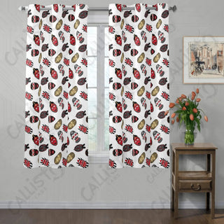 African Masks Window Curtains (2 PCS) 72x52 IN