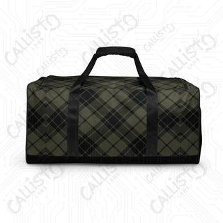 Green Plaid Duffle Bag – Classic Style Spacious Design Perfect Travel