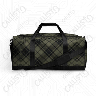 Green Plaid Duffle Bag – Classic Style Spacious Design Perfect Travel