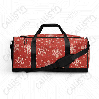 Red Snowflake Duffle Bag – Festive Spacious Perfect Holiday Travel