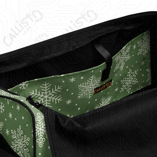 Green Snowflake Duffle Bag – Festive Spacious Perfect Holiday Travel