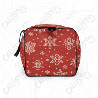 Red Snowflake Duffle Bag – Festive Spacious Perfect Holiday Travel