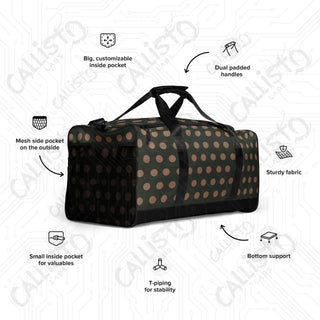 Dark Forest Green Polka Dot Duffle Bag – Chic Durable Perfect Everyday Holiday Travel