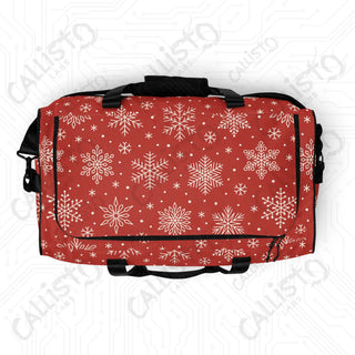 Red Snowflake Duffle Bag – Festive Spacious Perfect Holiday Travel