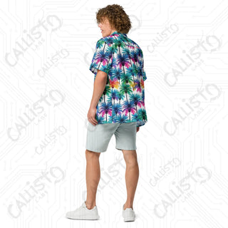 Men’s Colorful Palm Tree Button Up Shirt