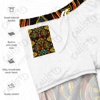 Aztec Style Print Swim Trunks - Men’s Swim Trunks