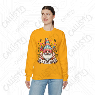 Be a Kind Human Hippie Gnome Crewneck Sweatshirt