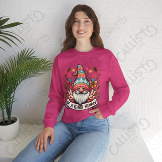 Be a Kind Human Hippie Gnome Crewneck Sweatshirt