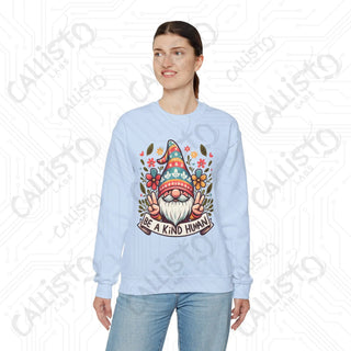 Be a Kind Human Hippie Gnome Crewneck Sweatshirt