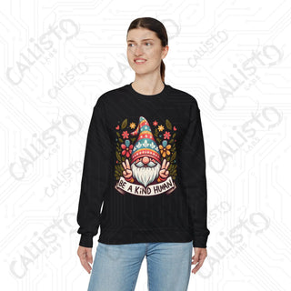 Be a Kind Human Hippie Gnome Crewneck Sweatshirt