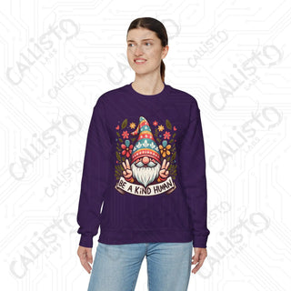 Be a Kind Human Hippie Gnome Crewneck Sweatshirt