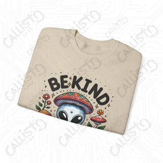 Be Kind to Your Mind Alien Hippie with Mushrooms Crewneck Sweatshirt