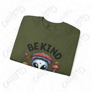 Be Kind to Your Mind Alien Hippie with Mushrooms Crewneck Sweatshirt