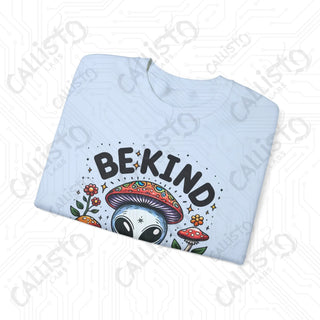 Be Kind to Your Mind Alien Hippie with Mushrooms Crewneck Sweatshirt