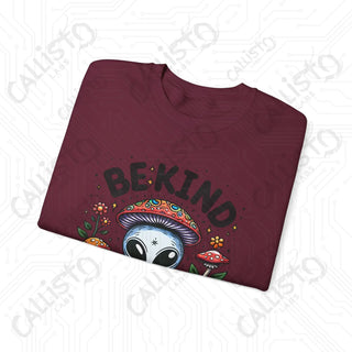 Be Kind to Your Mind Alien Hippie with Mushrooms Crewneck Sweatshirt