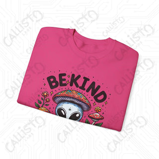 Be Kind to Your Mind Alien Hippie with Mushrooms Crewneck Sweatshirt