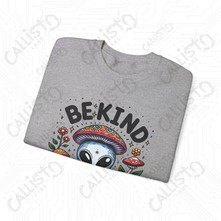 Be Kind to Your Mind Alien Hippie with Mushrooms Crewneck Sweatshirt