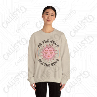 Be the Good See the Good Hippie Sun Crewneck Sweatshirt